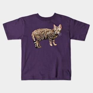 Brown Bengal Cat Blep Kids T-Shirt